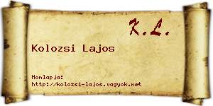 Kolozsi Lajos névjegykártya