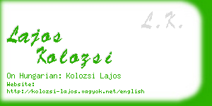 lajos kolozsi business card